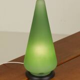 Lampe "cone" en verre dépoli vert, France c. 1990