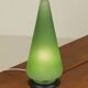 Green frosted glass "cone" lamp, France c. 1990