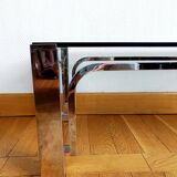 Table basse design métal chromé 1970