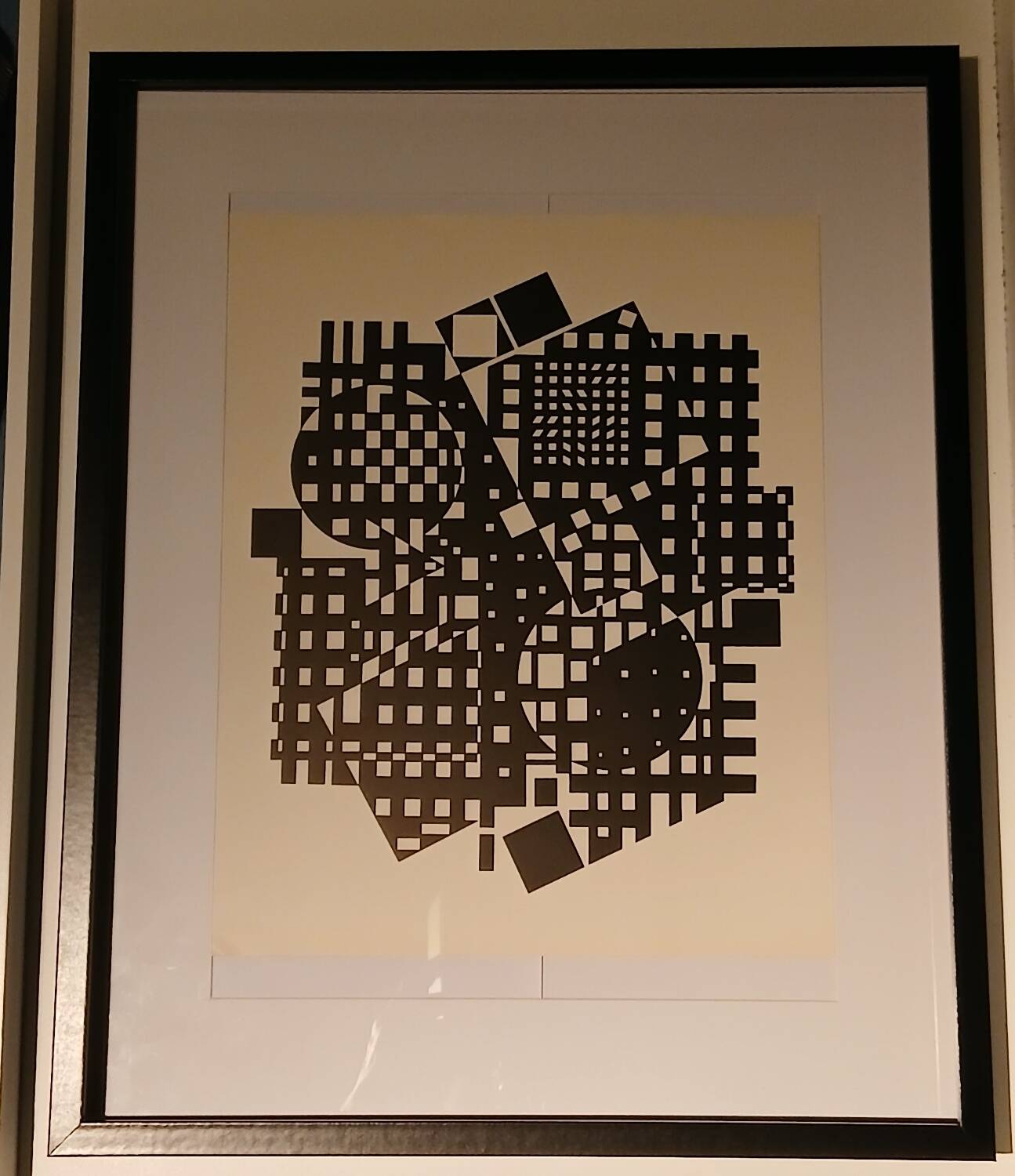 Tableau Vintage Art Optique - Victor Vasarely - Frame 50x40cm