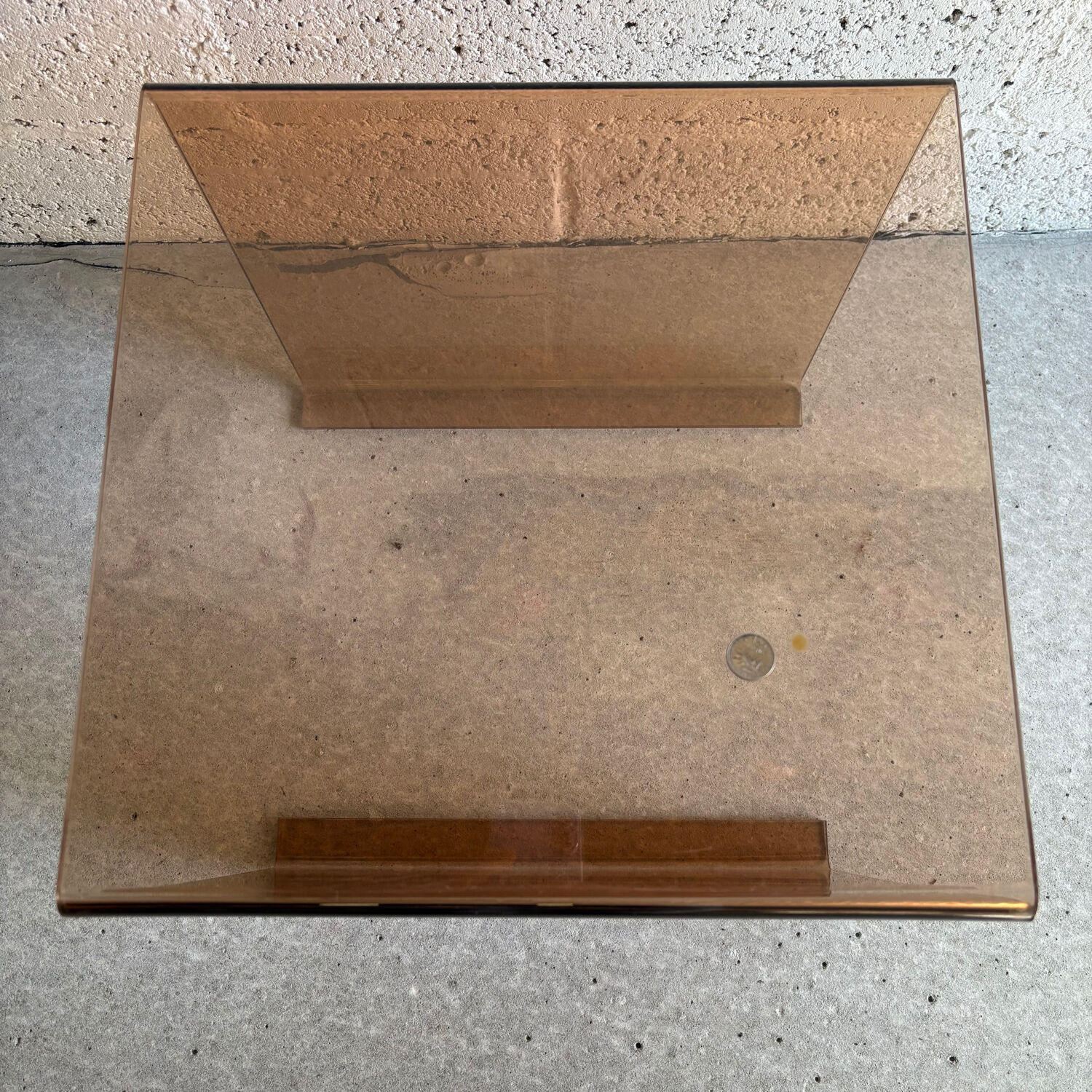 Smoked Plexiglass coffee table / side table, 1970.