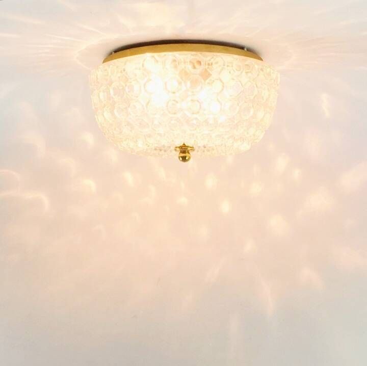 Large Mid-Century Bubble Glass Flush Mount/Ceiling Light by Helena Tynell for Limburg, Germany, 1960