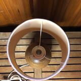 Old sandstone ball lamp + vintage white lampshade #a549