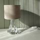 Pair of table lamps - Twisted transparent glass bases from the 1950s - Hemp shades