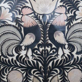 Decorative frame with roosters – vintage Polish découpage