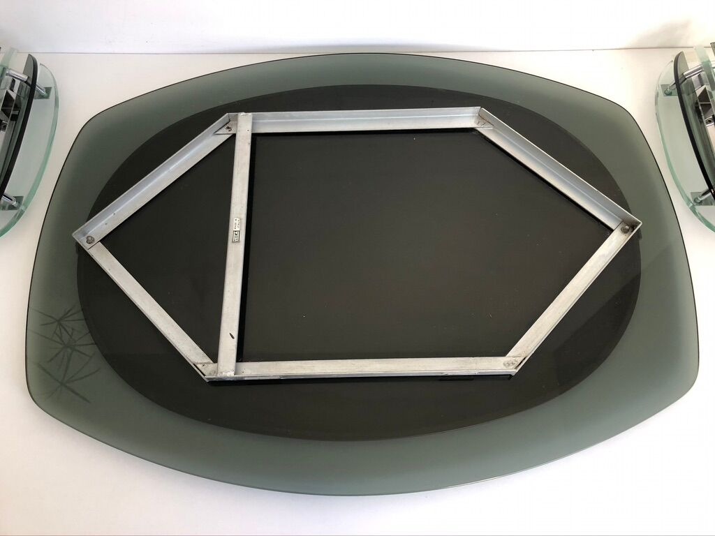 Veca mirror and 2 matching Veca wall lights made in Italy.