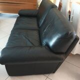 Very good quality 3-seater leather sofa in vintage style