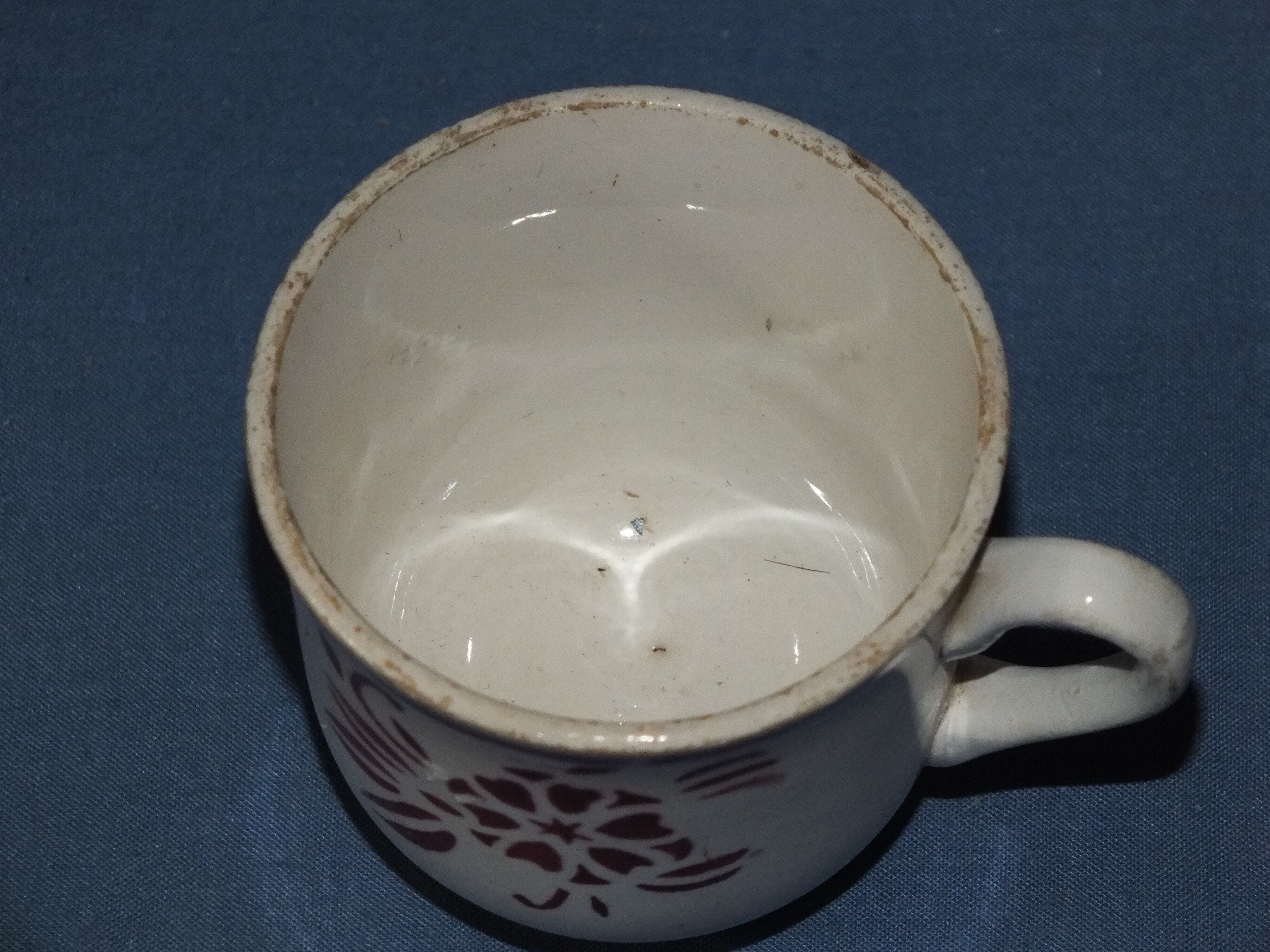 6 vintage cups Sarreguemines - stencil decoration