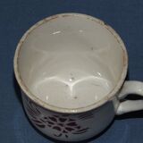 6 vintage cups Sarreguemines - stencil decoration