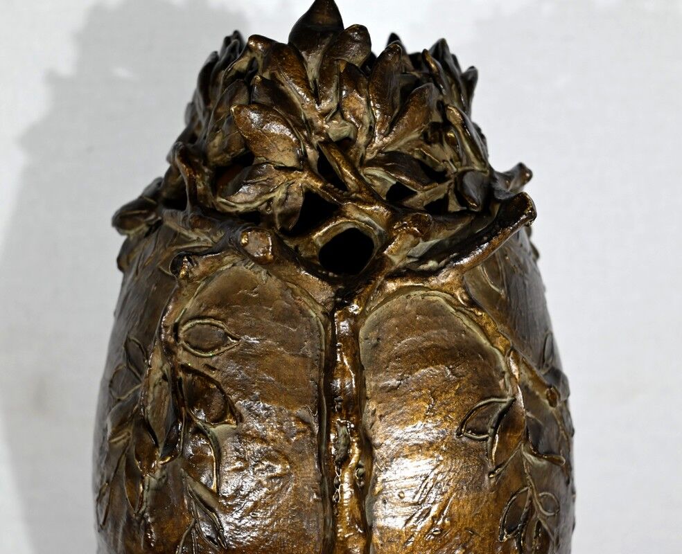 Enamelled Ceramic Vase, signed "Korina", Art Nouveau – 1900