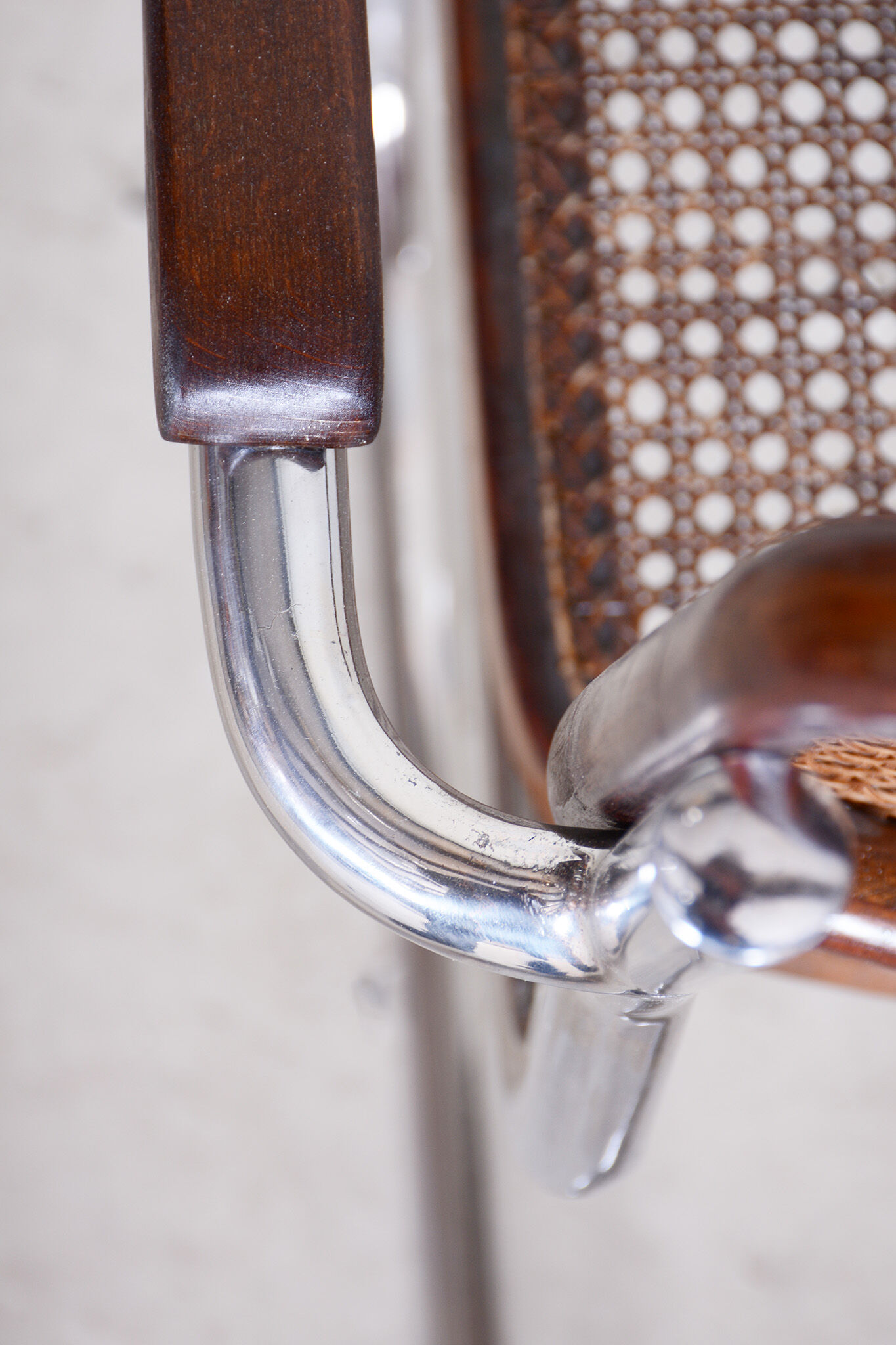 Restored Bauhaus Armchair, Marcel Breuer, Thonet, Beech, Chrome, Germany, 1930s