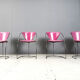 Vintage pink 'Linda' dining chairs by Arrben, 1980s - set of 4