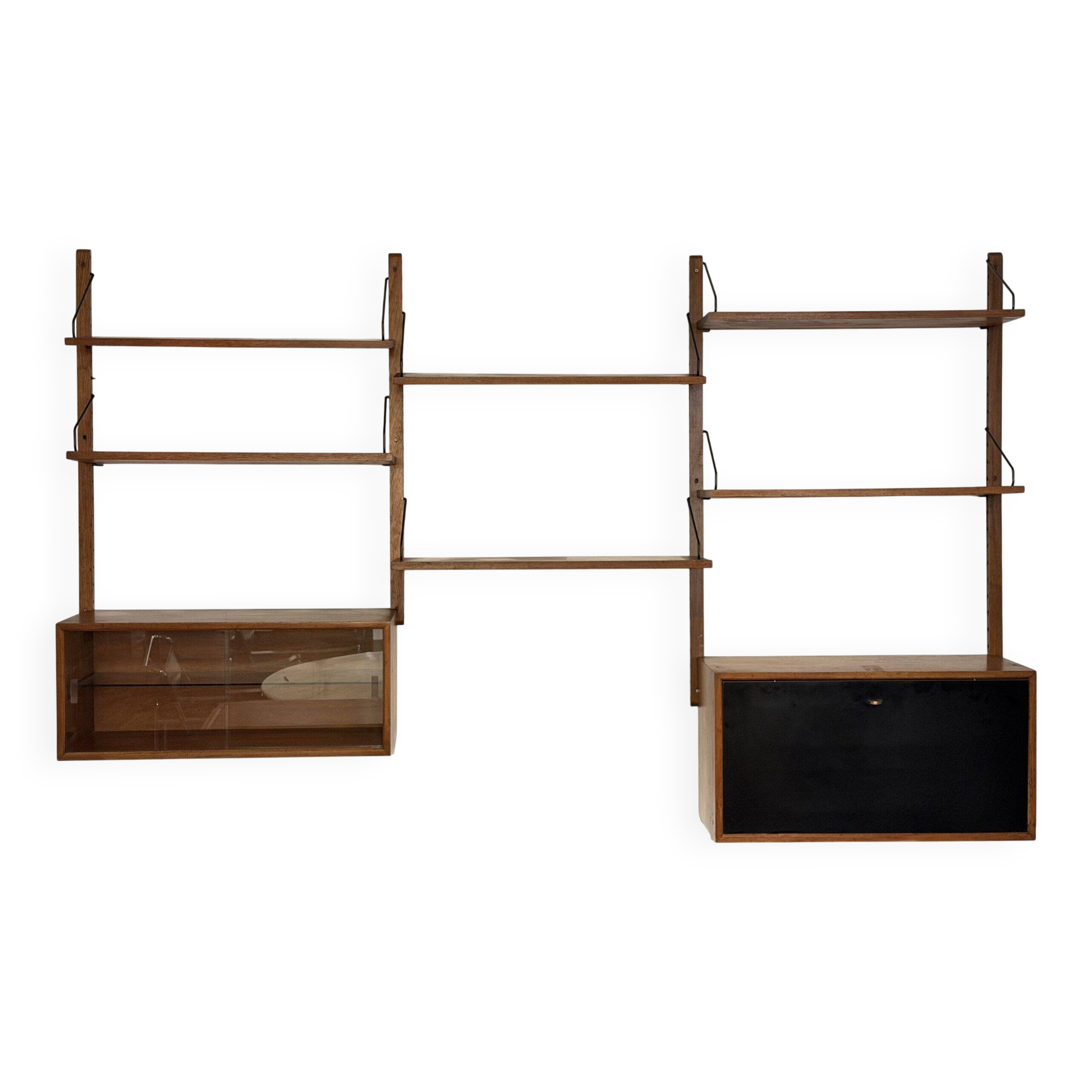 Teak wall library in the style of Poul Cadovius – 1960s