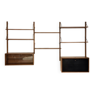 Teak wall library in the style of Poul Cadovius – 1960s