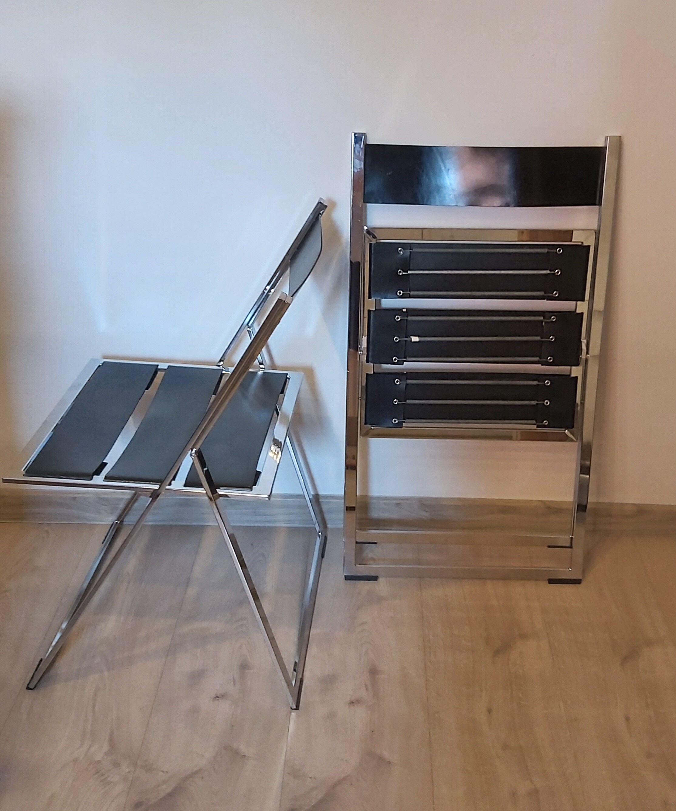 Pair of folding chairs, 1980s