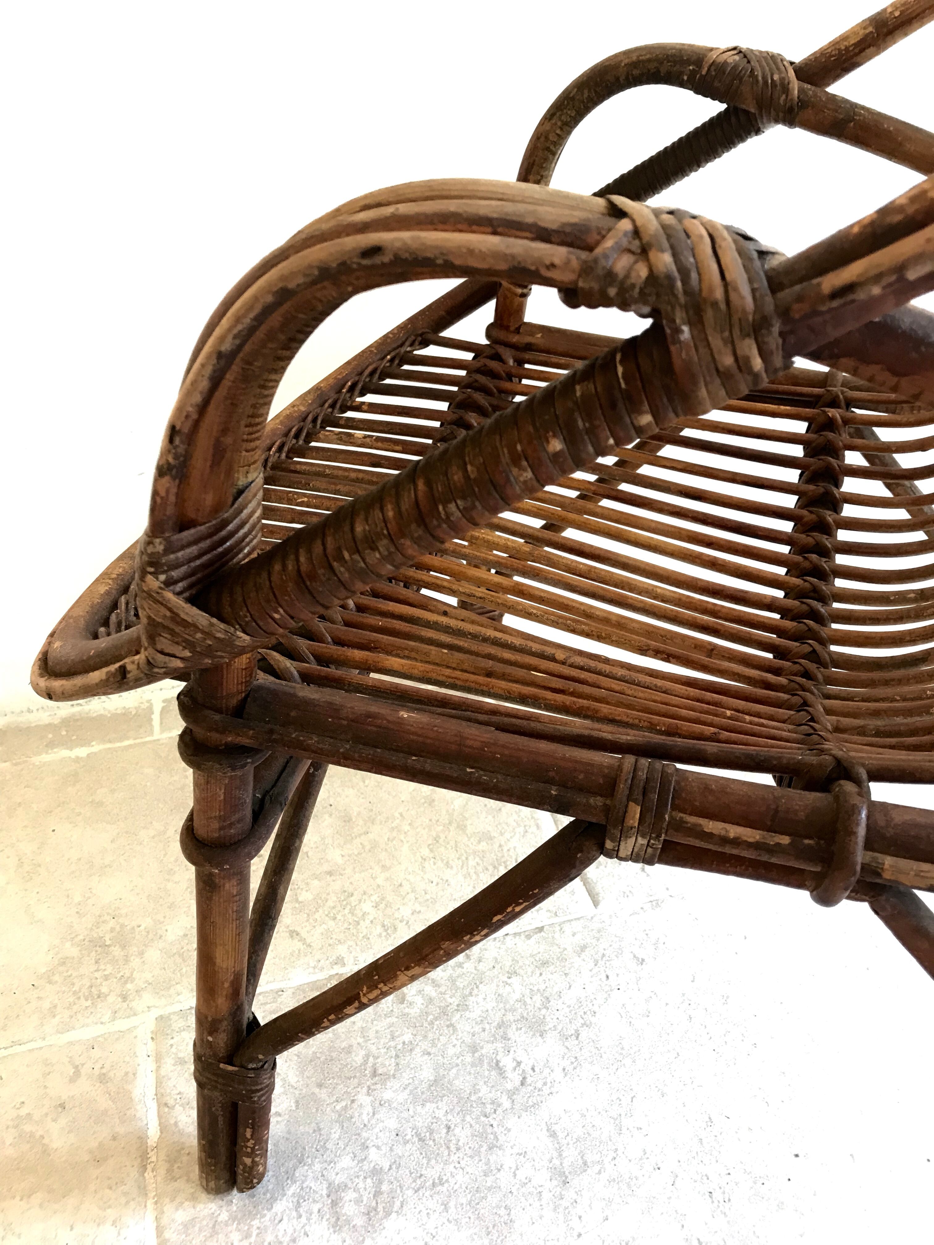 Vintage rattan armchair