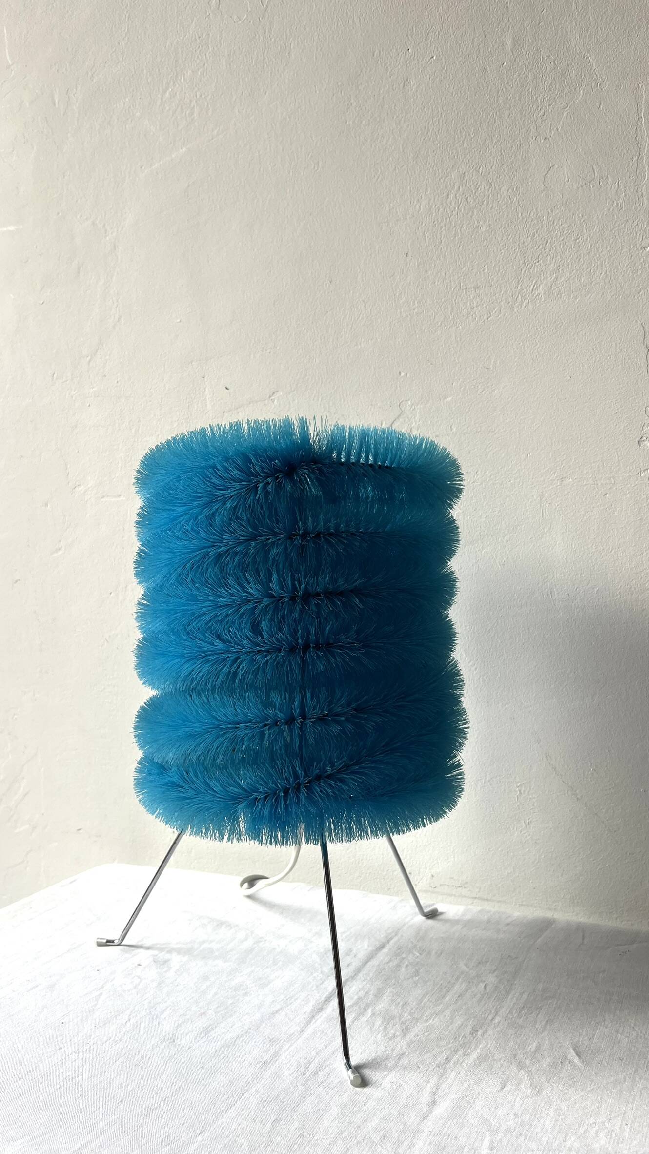 Table lamp, blue brush, rare vintage IKEA, model LYSBOJ, avant-garde design
