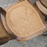 Set of 6 Louis XV chairs in wood and cane