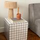 Minimalist raffia bedside table lamp