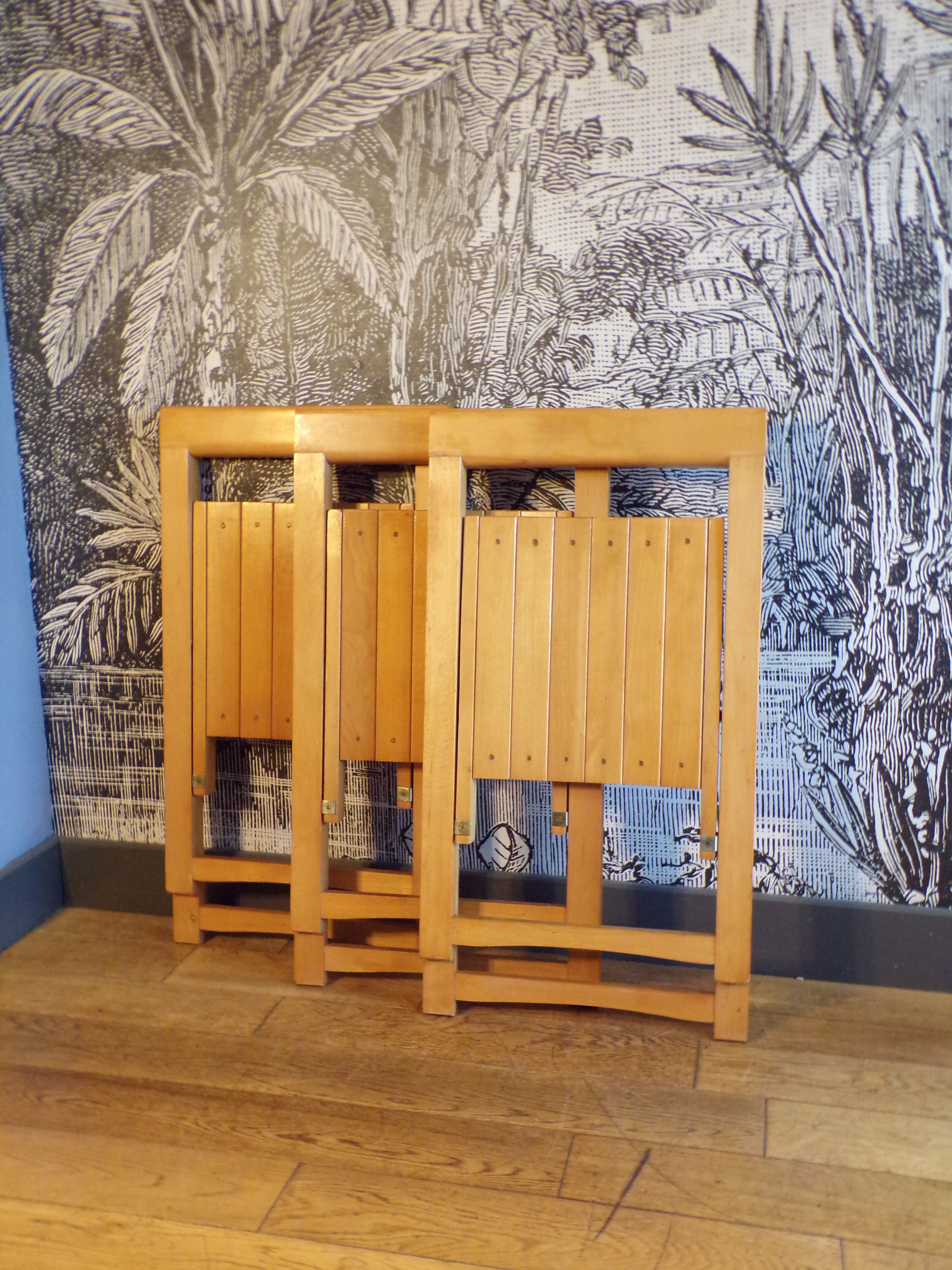 3 chaises pliantes italiennes vintage