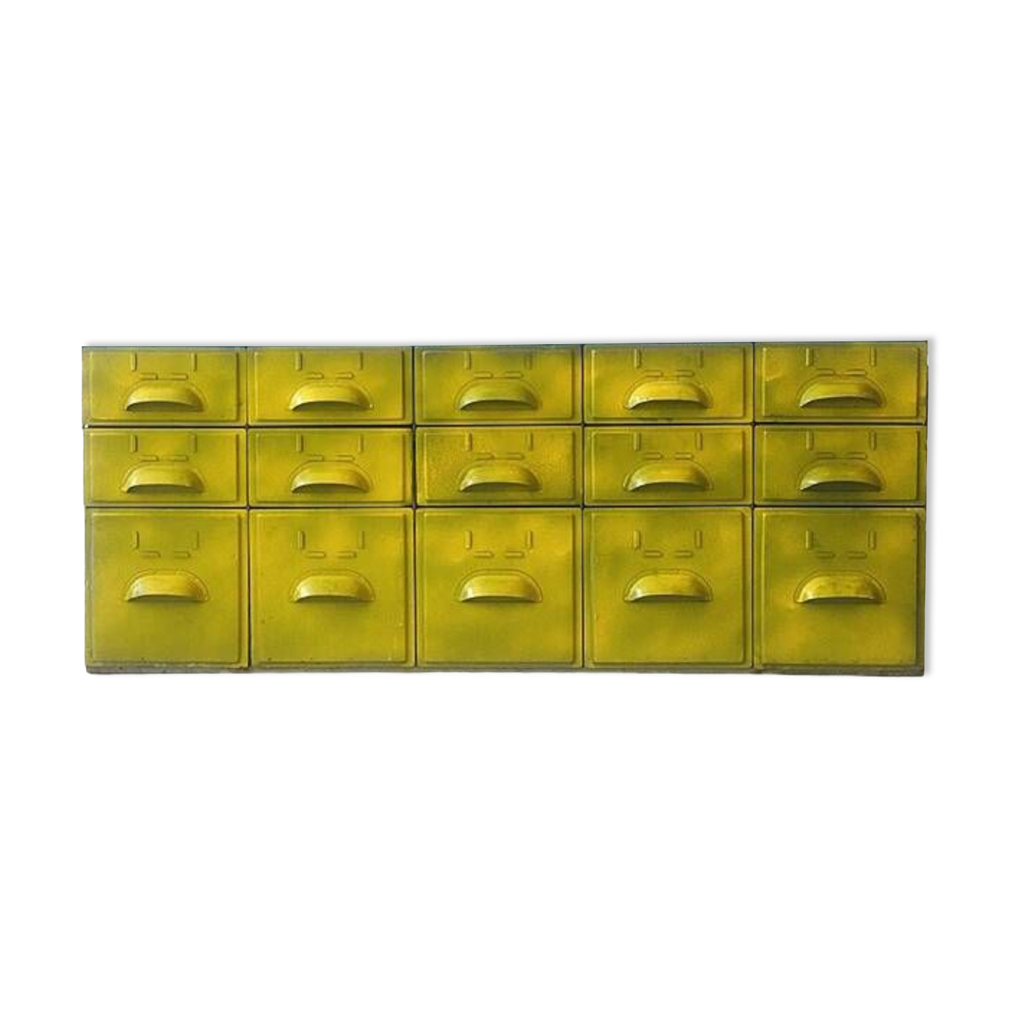 Set of vintage industrial metal drawers