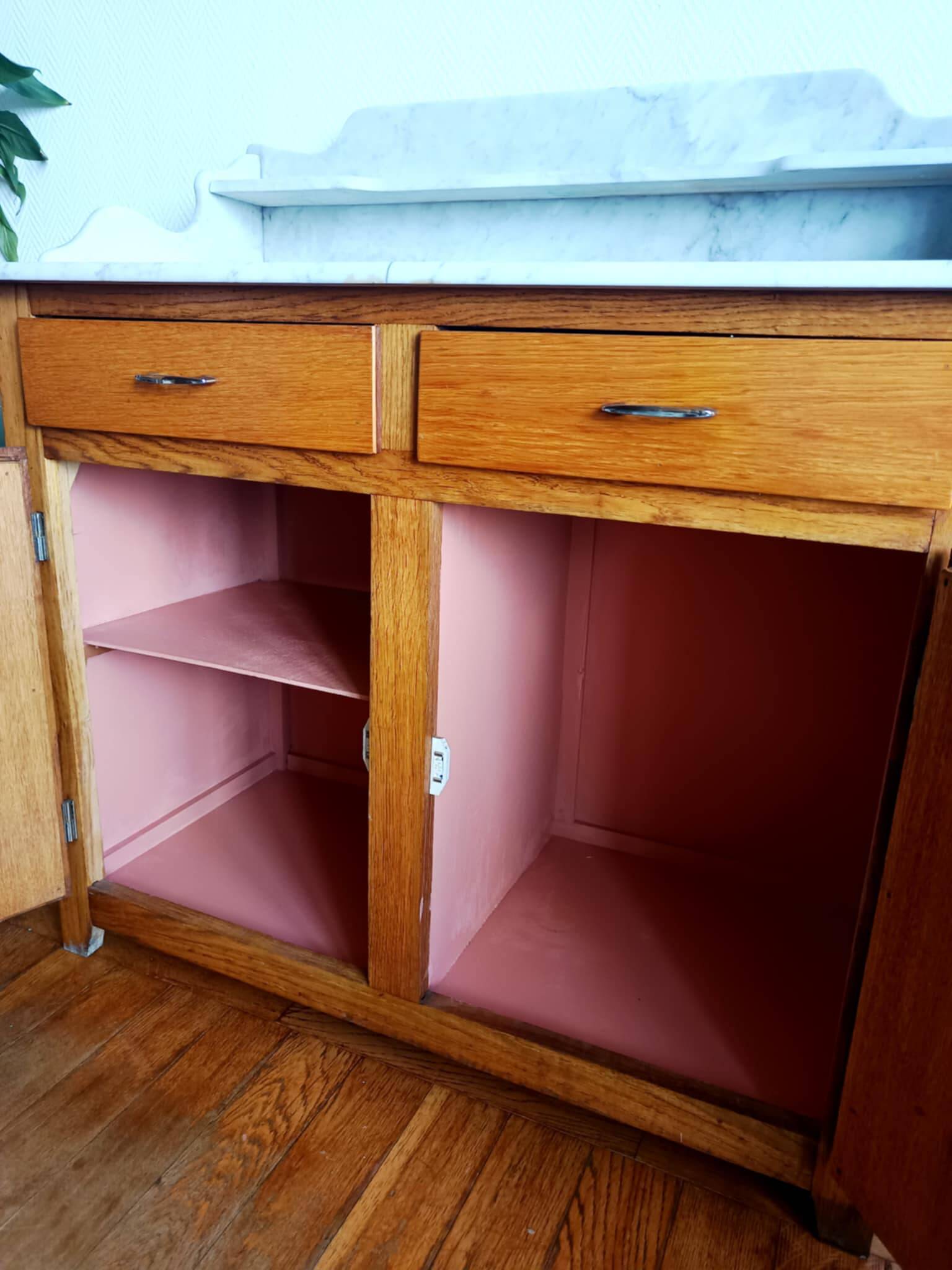 Art Deco marble bathroom cabinet