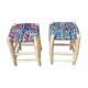 Ensemble de 2 tabourets boucherouite style rainbow