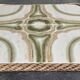 Ceramic tile trivet with vintage pattern woven wicker outline