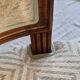 Ancien fauteuil en noyer style Louis XVI – Vert d'eau & crème – Fin XIXe