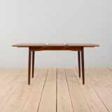 Danish rectangular teak extension table, 1970s