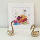Pair of vintage brass swans
