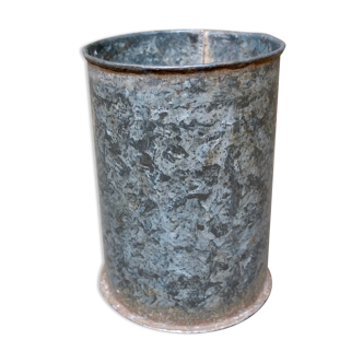 Pot de fleurs de zinc galvanisé vintage mesure de grain