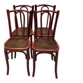 Set of 4 Thonet bistro chairs from the 1920s.