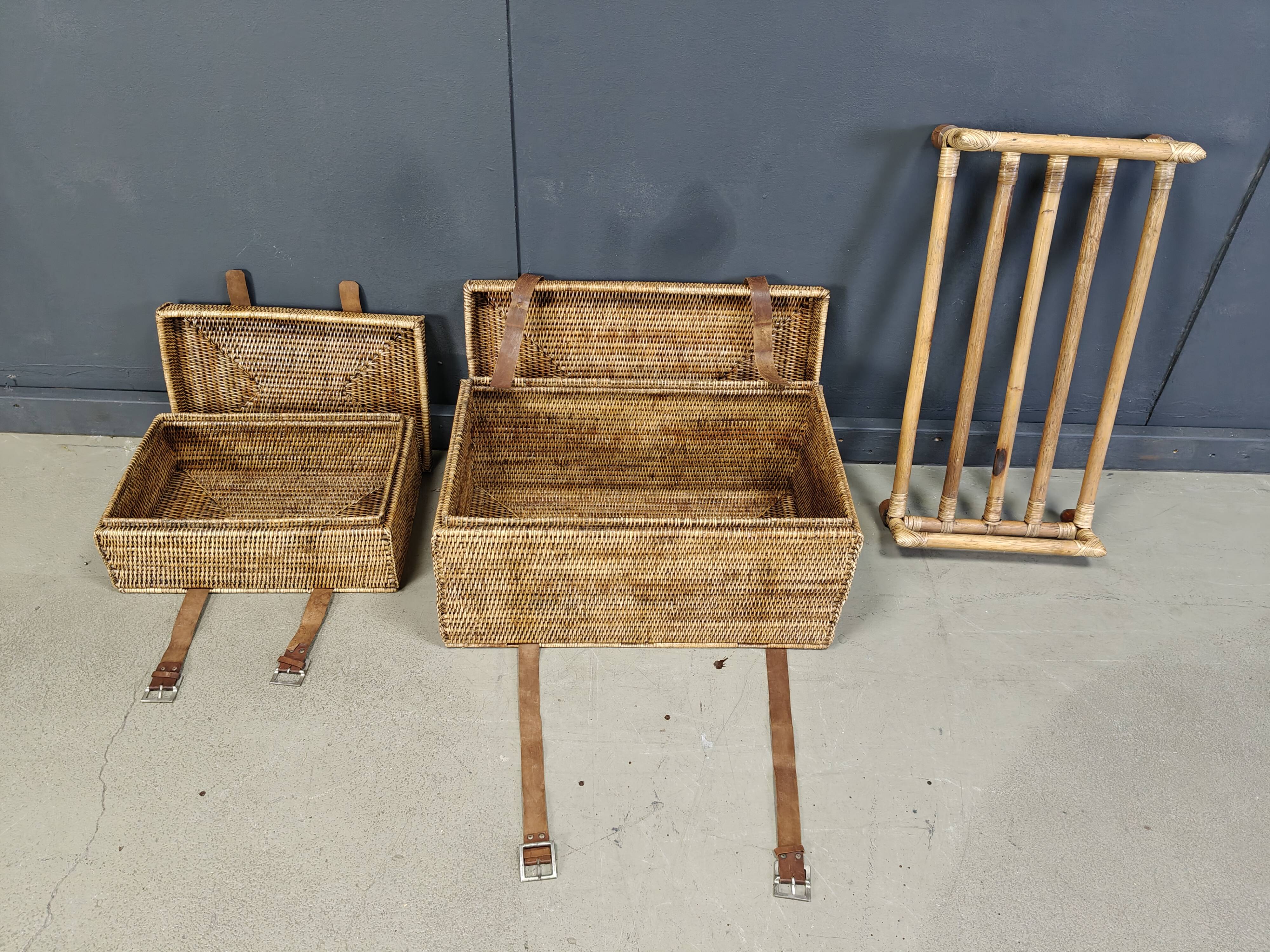 Vintage wicker trunks, set of 2 - 1970s