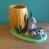 Ceramic lamp children's room, hare and tortoise