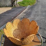 Vintage wicker lampshade with new electricity