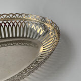 Vintage openwork basket in silver metal