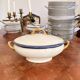 Large Soup Tureen Porcelain Limoges Blue Gold Betoule & Legrand France 1/2