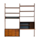 Ergo Wall Unit en teck avec 6 étagères et 2 armoires par John Texmon pour Blindheim Møbelfabrikk, 2 ba