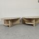 Paire de tables basse en travertin italie 1980s
