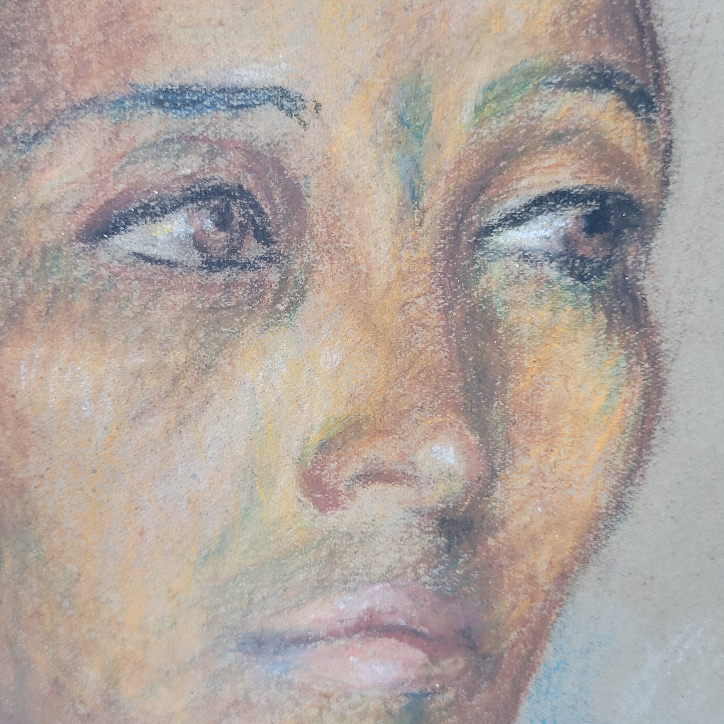 Painting on pencil paper signed Madeleine Chalureau Perrin 1951