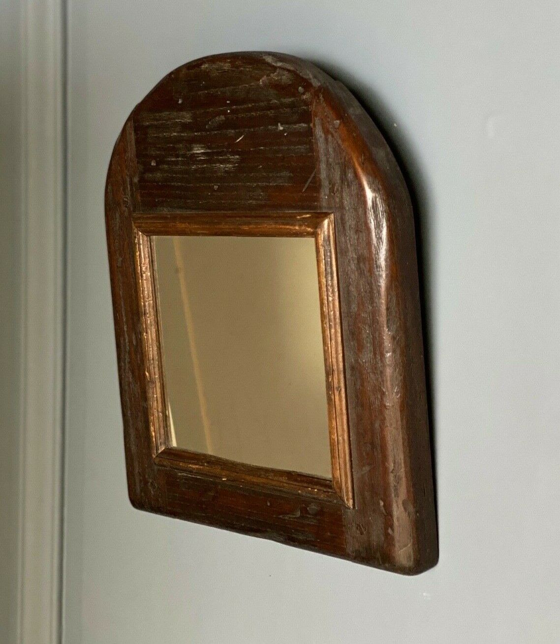Brutalist mirror 1970 chene wood 33x44cm