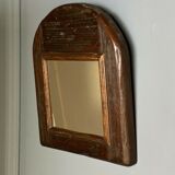 Brutalist mirror 1970 chene wood 33x44cm