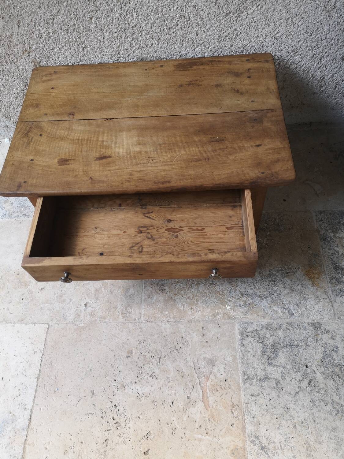 Walnut and oak coffee table.