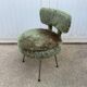 Vintage green furry chair from the 1960s