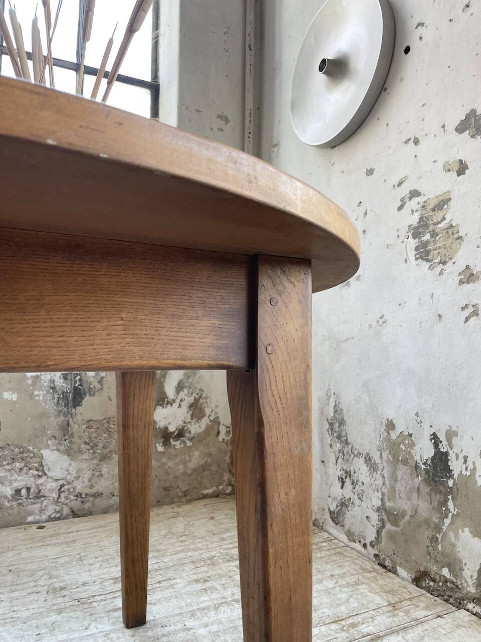 1950s round oak table