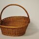 Vintage rattan basket with handle 1960's