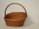 Vintage rattan basket with handle 1960's