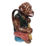 Monkey Musician Barbotine Pitcher