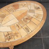 Vallauris wooden and ceramic coffee table